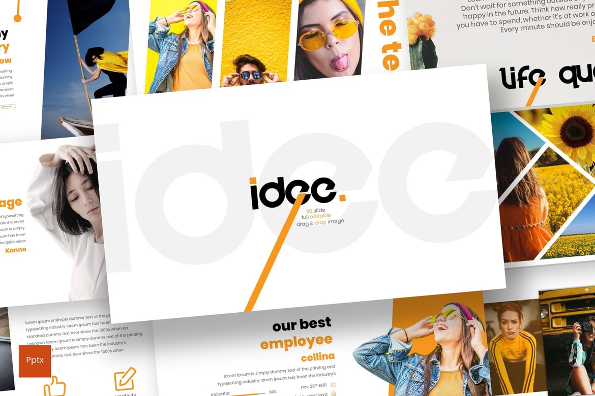 Template Presentasi PowerPoint Idee: Desain Minimalis dan Kreatif