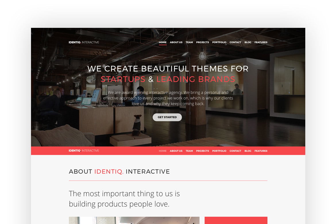 Identiq - Template Website Parallax Satu Halaman yang Siap Retina