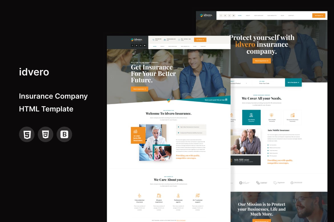 Template Website Idvero - Solusi Modern untuk Perusahaan Asuransi