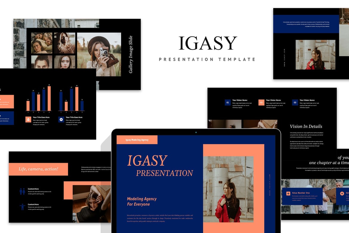 Template Presentasi PowerPoint Profesional untuk Agensi Model Igasy