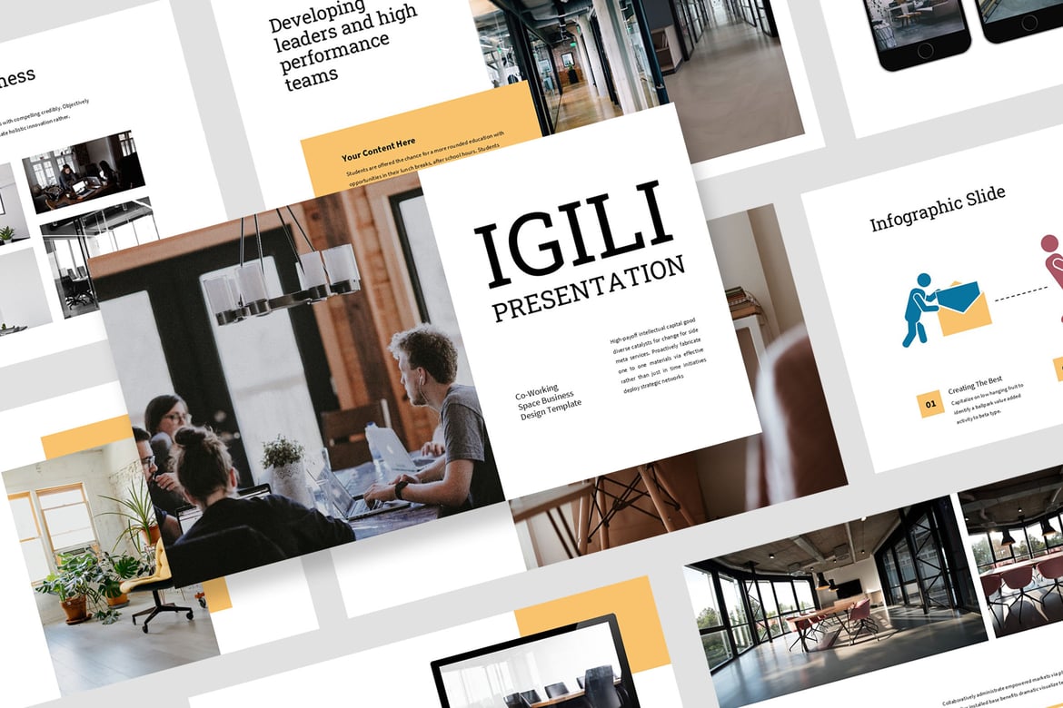 Template Presentasi PowerPoint Ruang Kerja Bersama yang Profesional