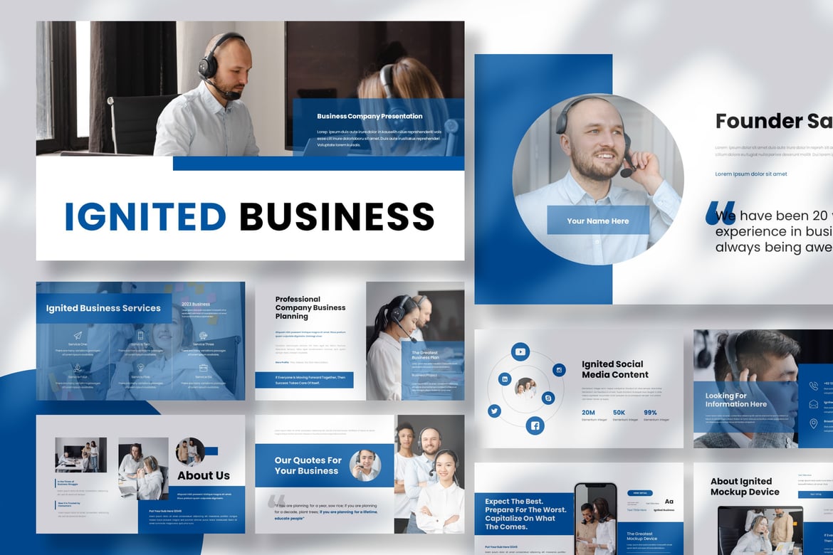 Template Presentasi PowerPoint Ignited untuk Bisnis yang Memukau