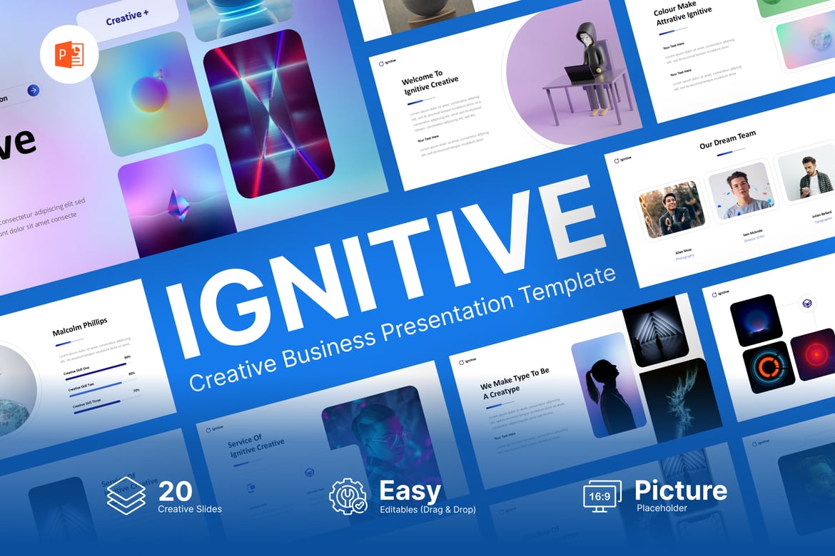 Template Presentasi PowerPoint Kreatif Ignitive yang Memukau