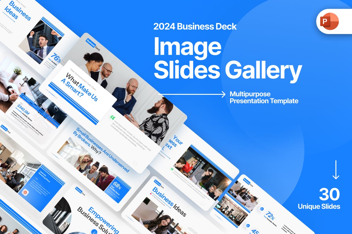 Template PowerPoint Galeri Gambar untuk Presentasi Bisnis yang Menarik