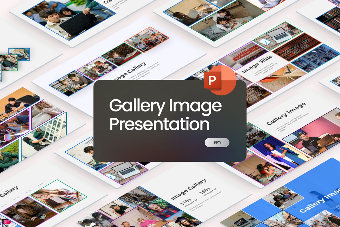 Template PowerPoint Galeri Gambar Modern dan Minimalis
