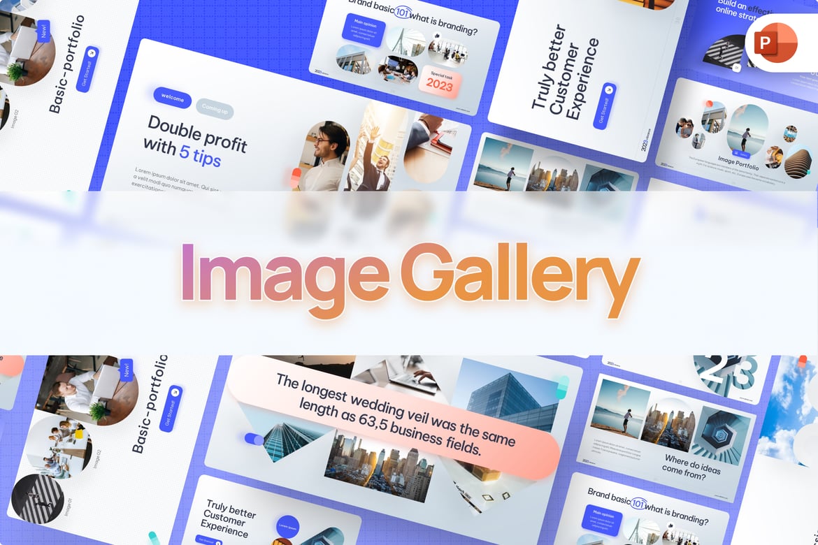 Template PowerPoint Galeri Gambar Profesional yang Menarik
