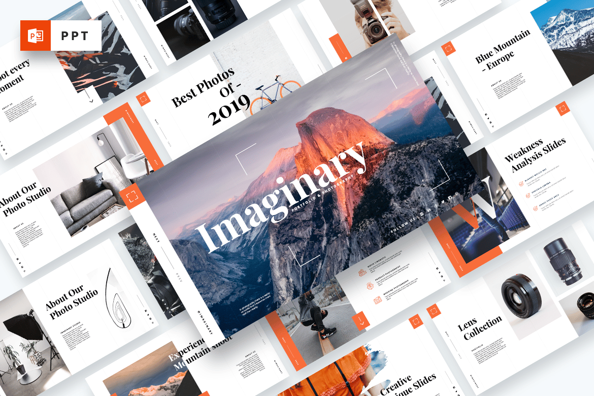 Template Powerpoint Portofolio Imaginatif yang Modern dan Profesional