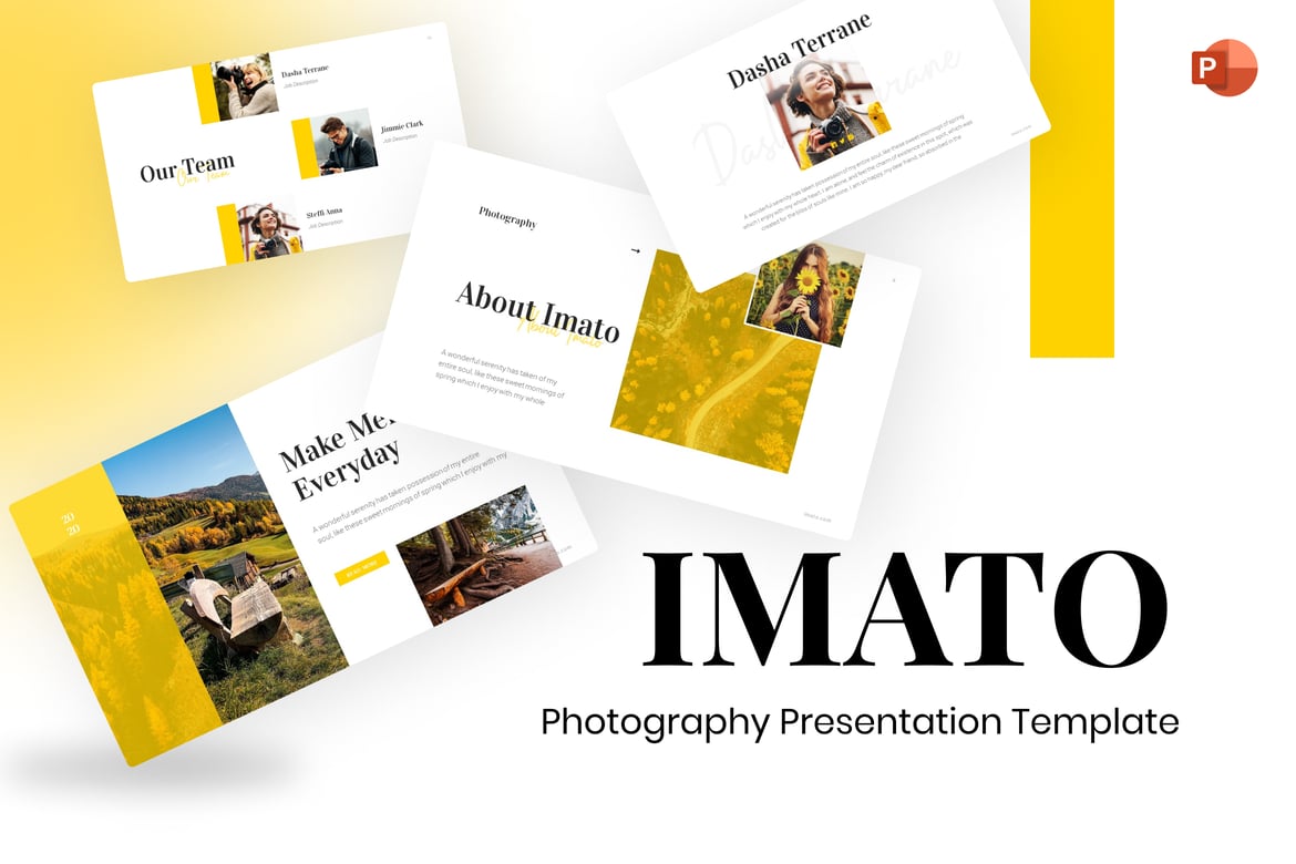 Template Presentasi PowerPoint Imato untuk Fotografi yang Elegan dan Modern