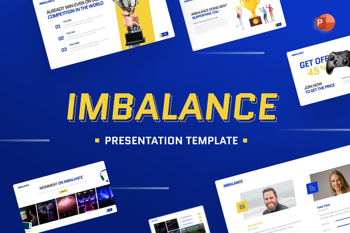 Template Presentasi PowerPoint Imbalance untuk Game yang Futuristik