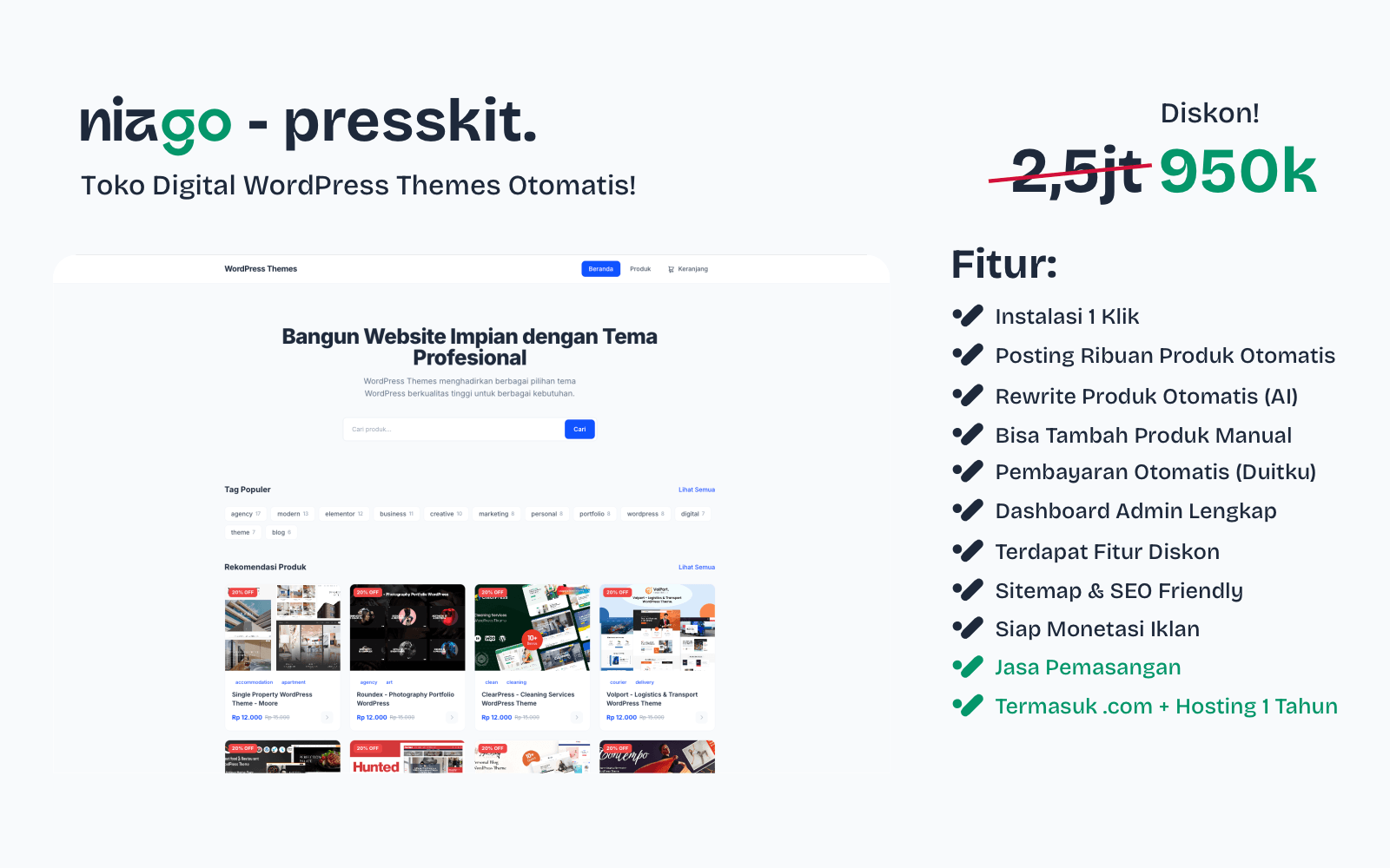 Jasa Pembuatan Website Toko WordPress Theme & Plugin | SEO Friendly + Siap Bisnis