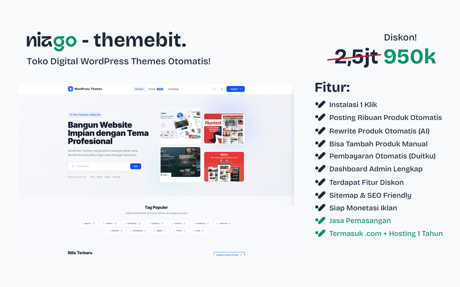 Jasa Pembuatan Website Toko WordPress Theme & Plugin Profesional | Siap Pakai + SEO Friendly