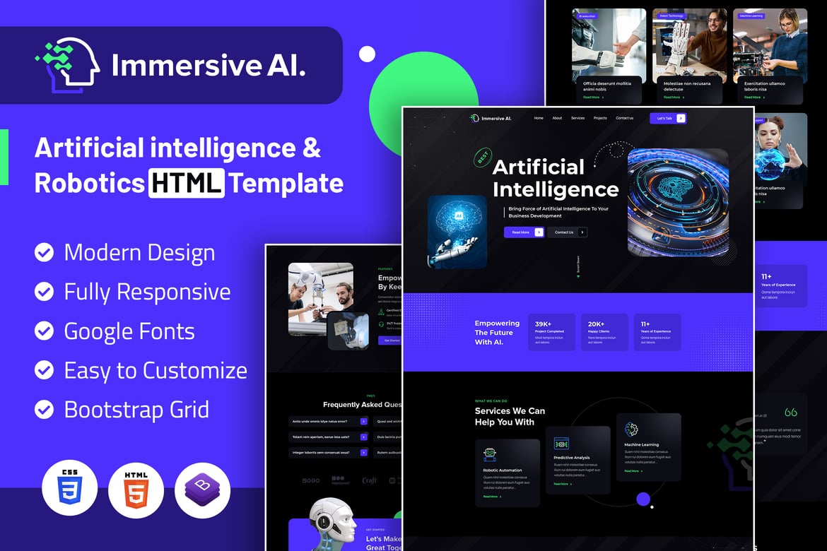 Template Website AI & Robotik yang Mengubah Permainan
