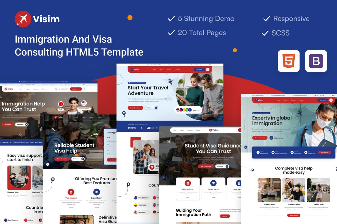 Template Website Konsultasi Imigrasi dan Visa Visim