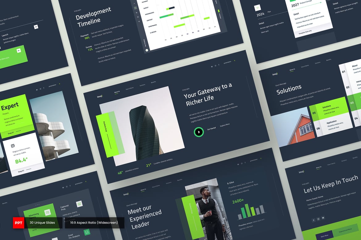 Template Presentasi PowerPoint Imoji - Katalog Produk yang Menarik