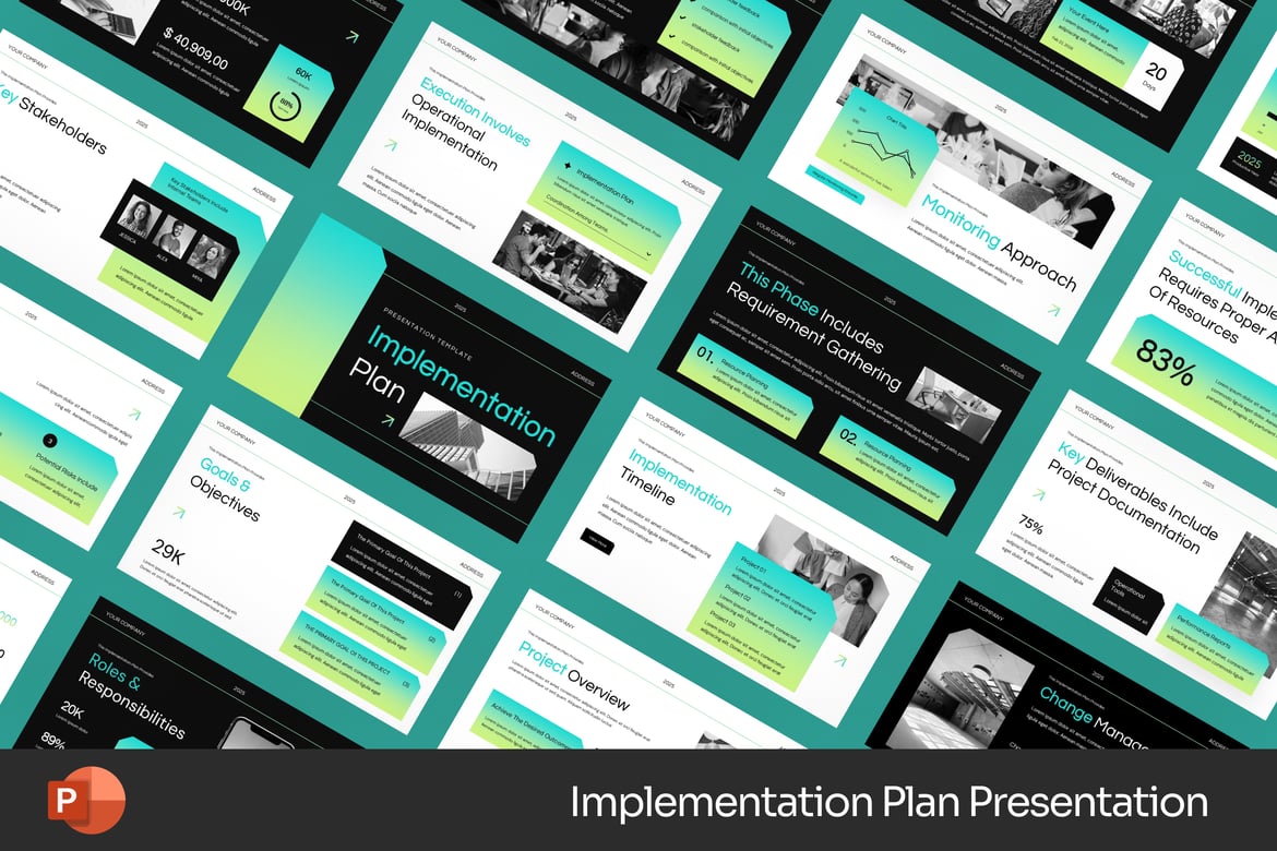 Template Presentasi PowerPoint Rencana Implementasi yang Menarik