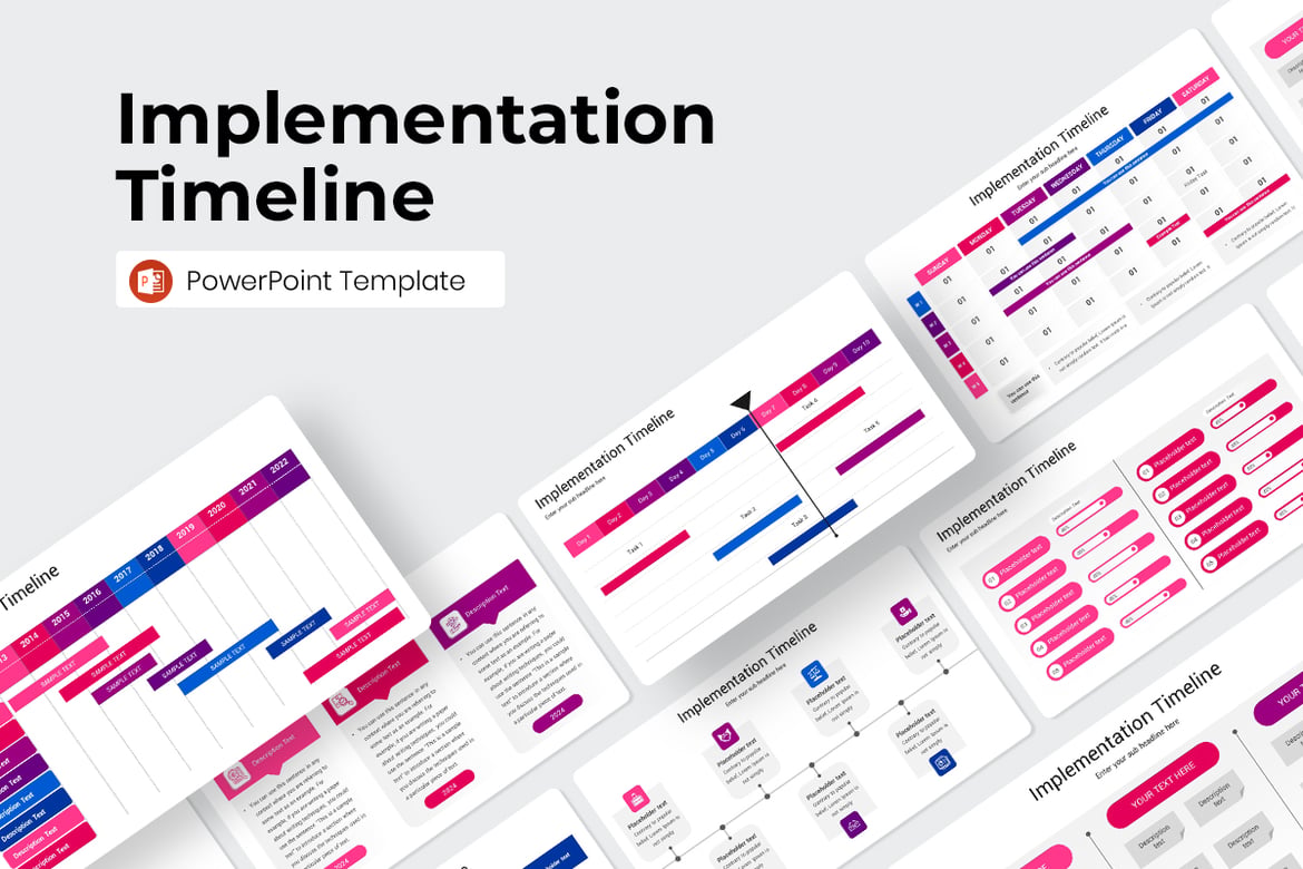 Template PowerPoint Timeline Implementasi yang Menarik