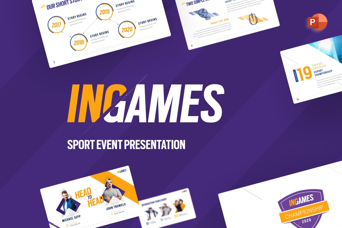 Template PowerPoint Olahraga Modern dan Elegan
