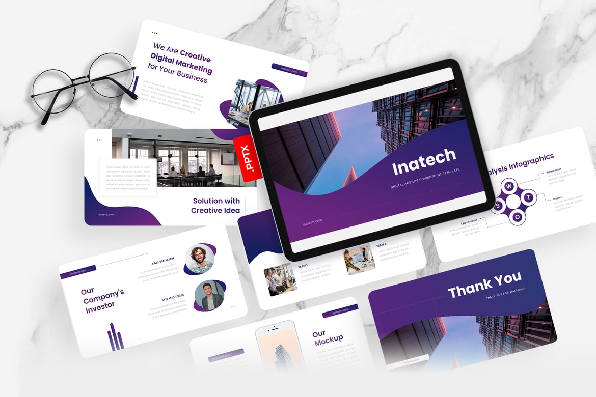 Template PowerPoint Inatech - Solusi Presentasi untuk Digital Agency Anda