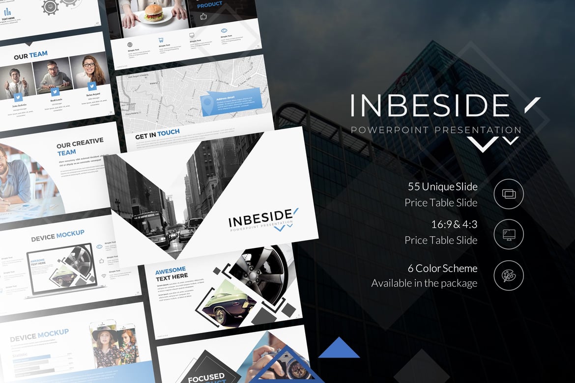 Template PowerPoint Presentasi Inbeside yang Minimalis dan Elegan
