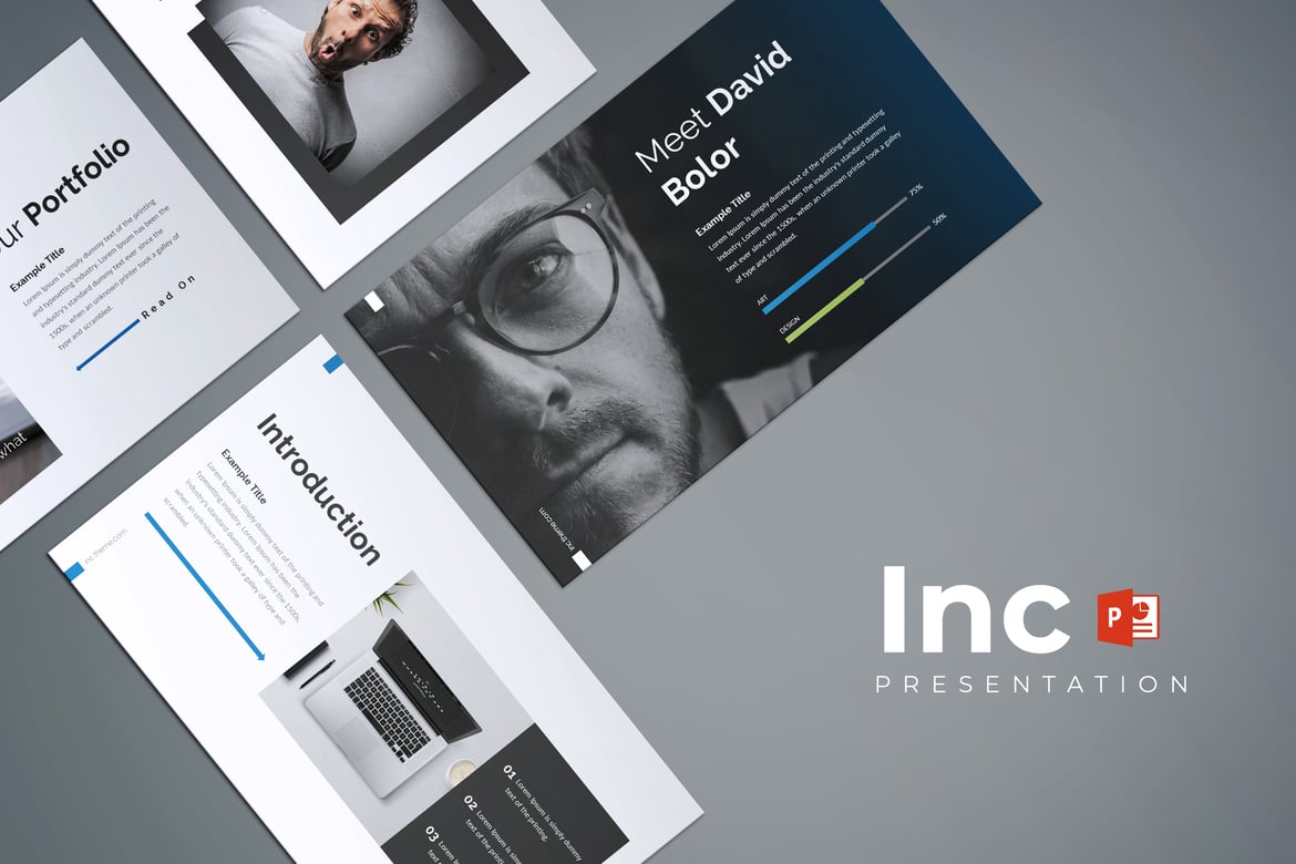 Template Presentasi PowerPoint Inc - Desain Minimalis dan Kreatif