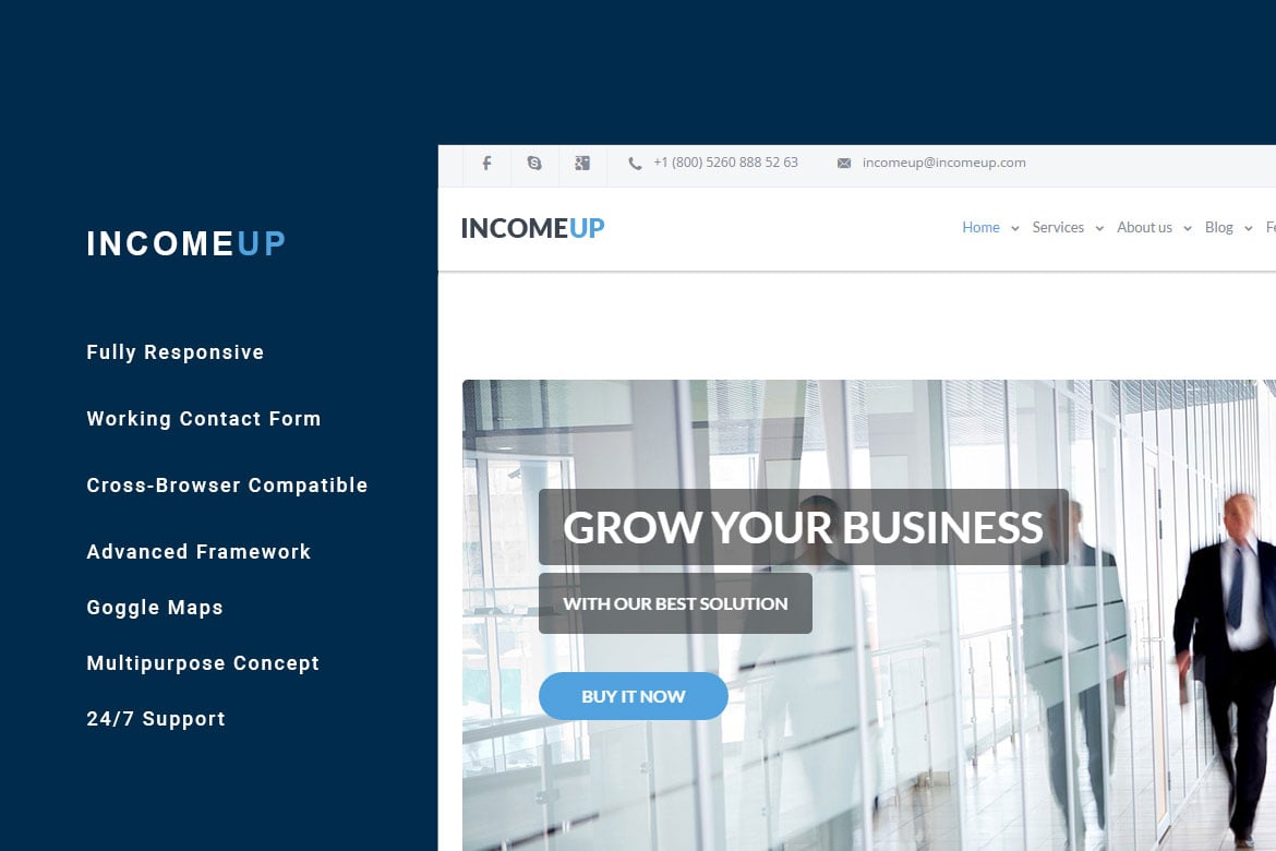 IncomeUp – Template Website Bisnis Serbaguna yang Menarik