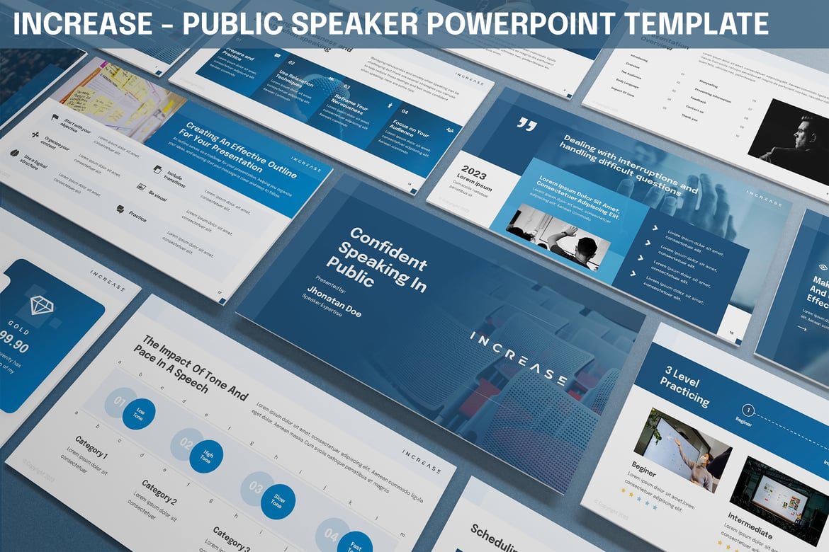 Template Powerpoint Pembicara Publik yang Modern dan Profesional