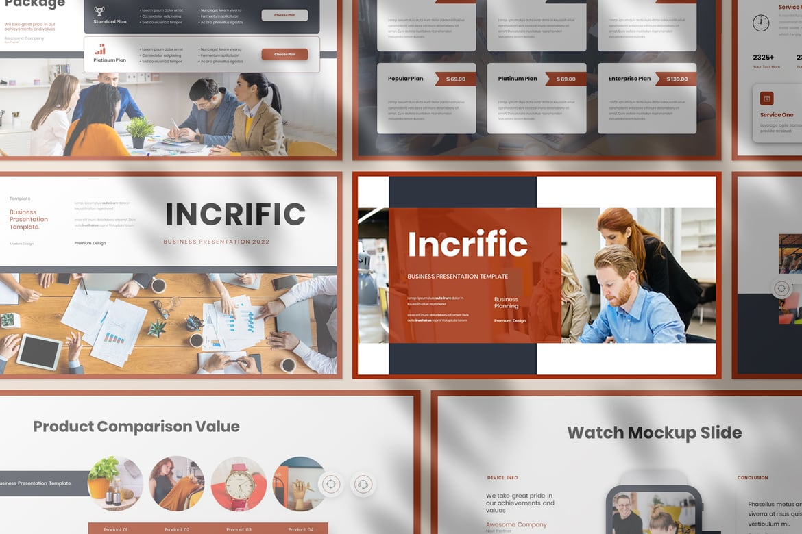 Template Presentasi PowerPoint Incrific untuk Bisnis yang Menarik