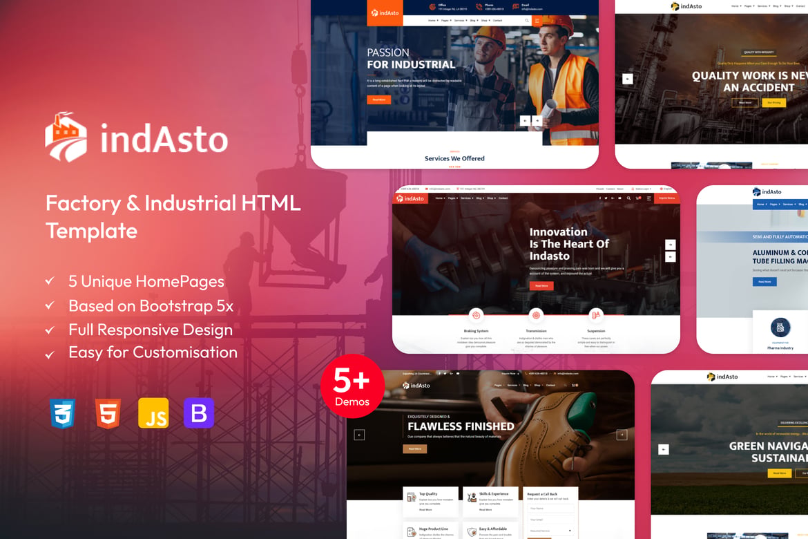 Indasto - Template Website HTML untuk Industri dan Pabrik