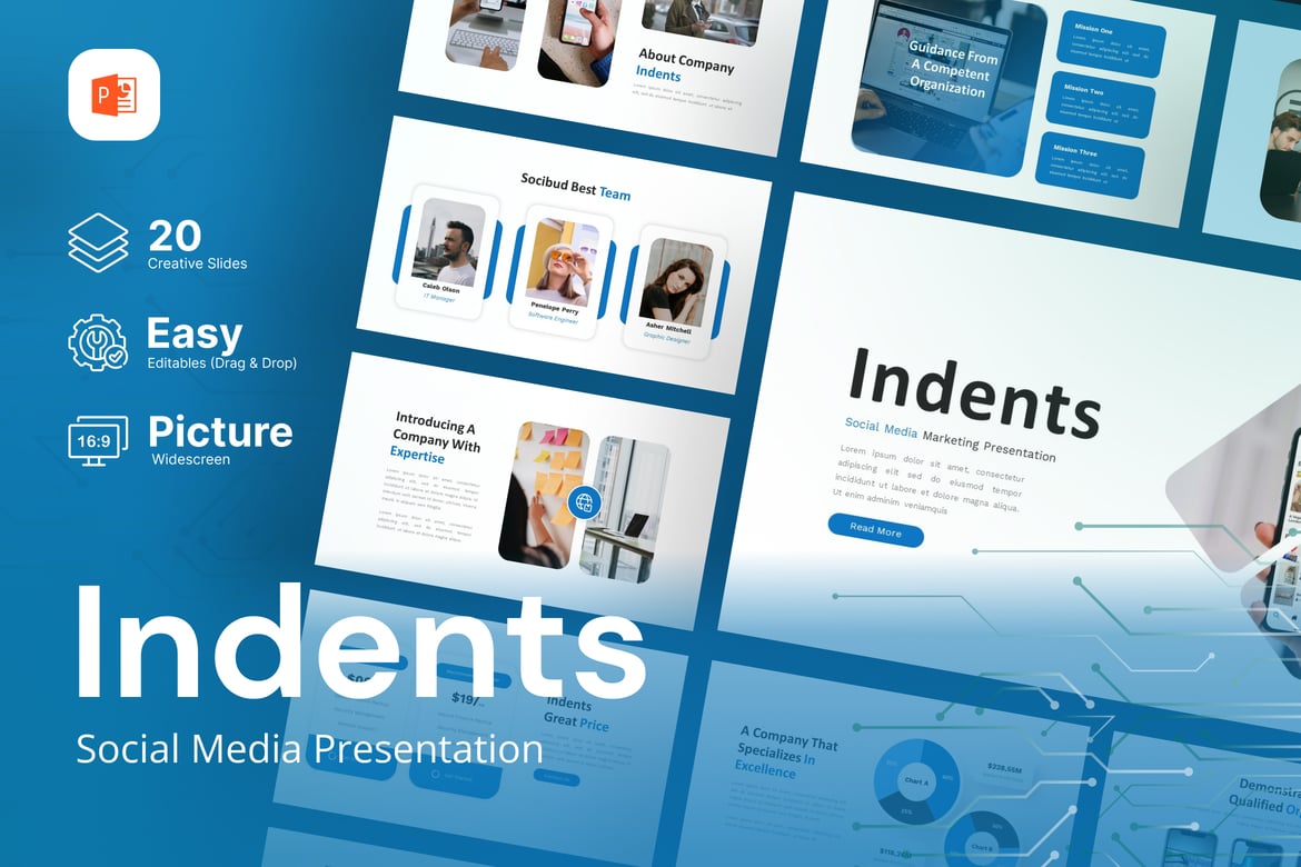 Template PPT Indents – Powerpoint untuk Media Sosial yang Menarik