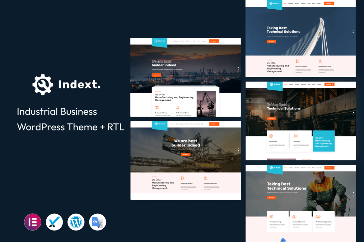 Indext - Tema WordPress untuk Bisnis Industri yang Kuat dan Fleksibel