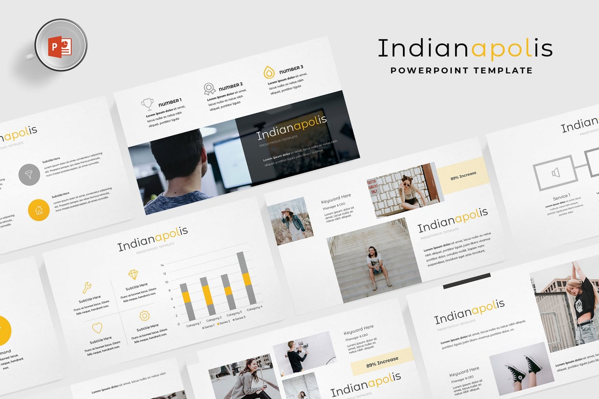 Template Powerpoint Profesional Indianapolis - Solusi Presentasi Anda