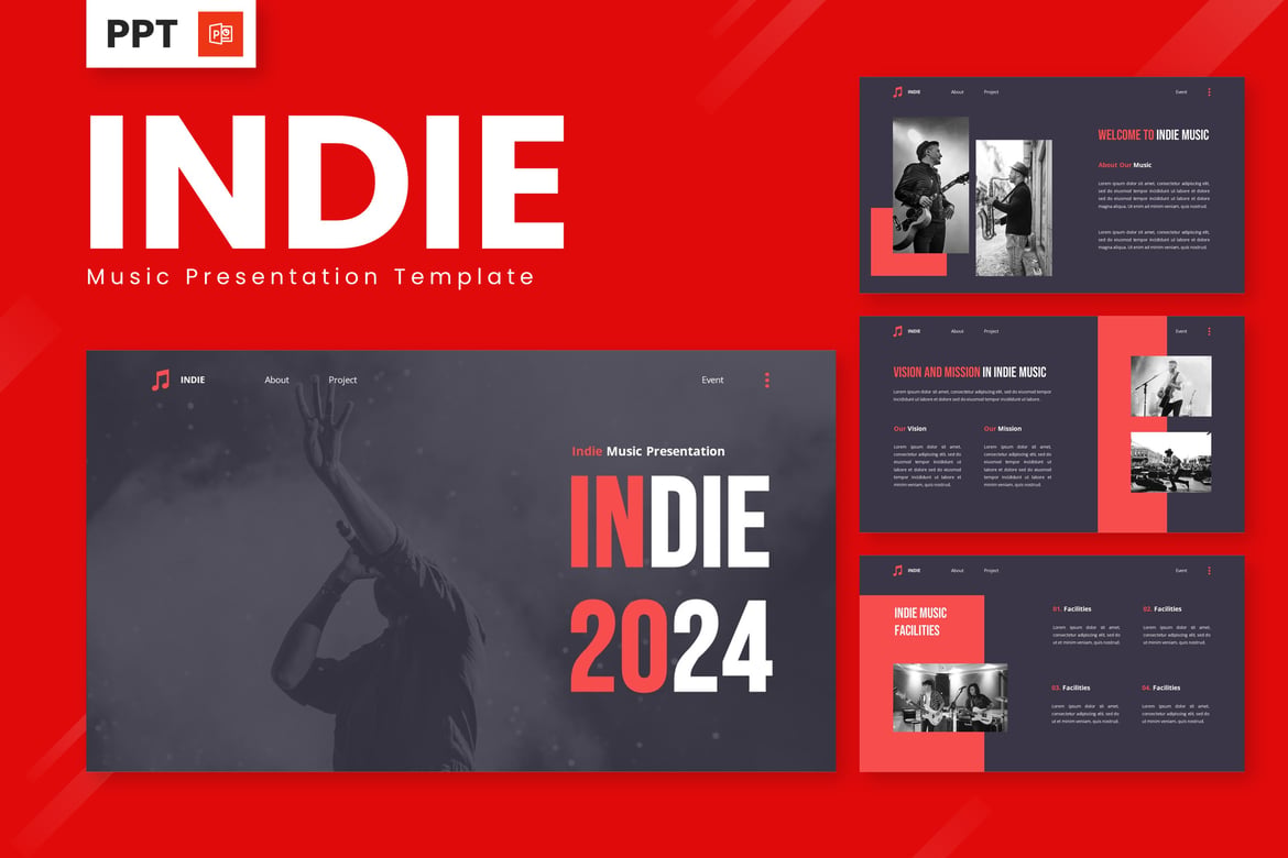 Template Presentasi Musik Indie yang Menarik dan Kreatif