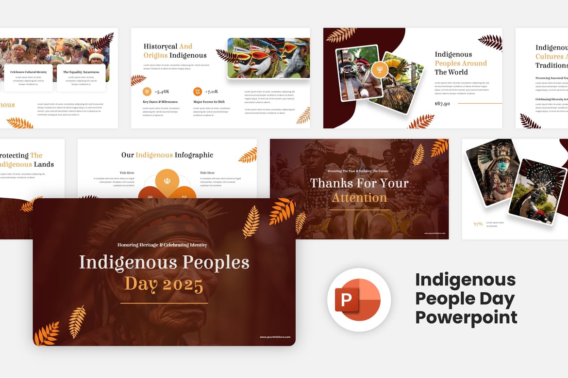 Template Powerpoint Hari Orang Pribumi yang Kreatif dan Menarik