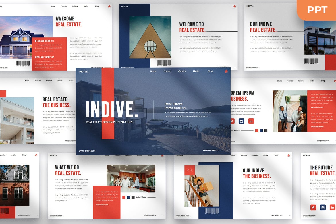 Template Presentasi PowerPoint Indive - Modern dan Elegan