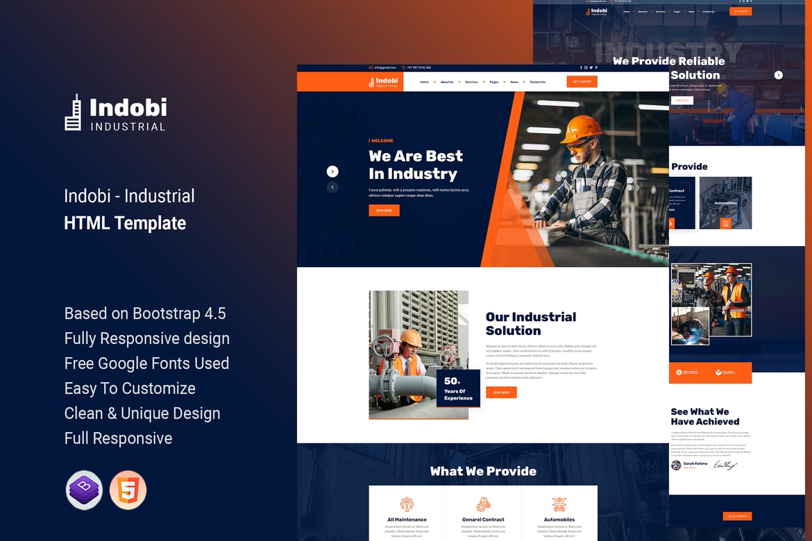 Indobi - Template Website Industri yang Menarik dan Responsif