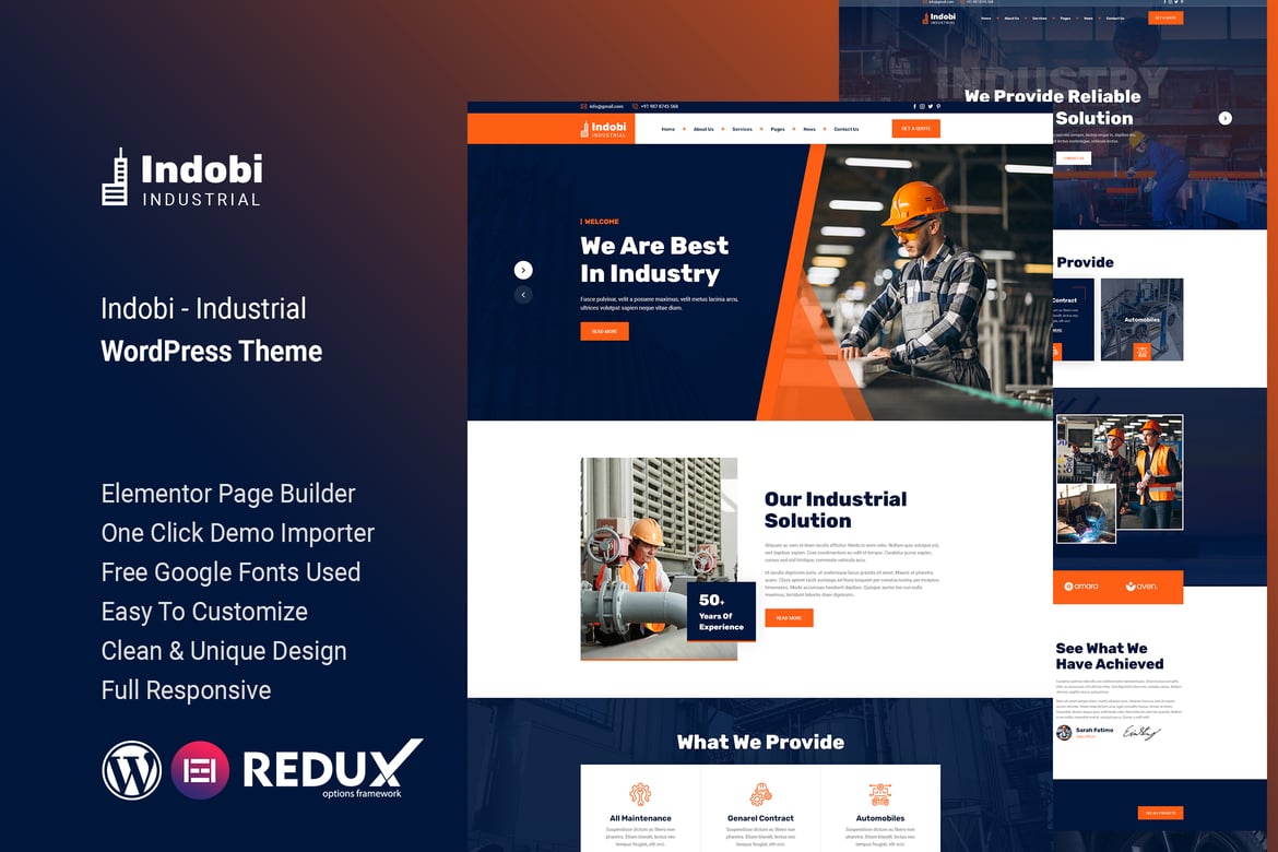 Indobi - Tema WordPress untuk Industri yang Menarik