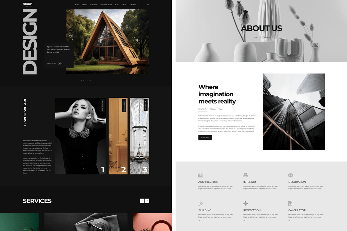 Template Website Indochine - Desain Arsitektur & Interior yang Menarik