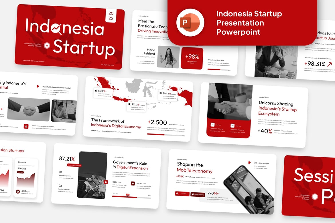 Template Powerpoint Startup Indonesia yang Kreatif dan Modern
