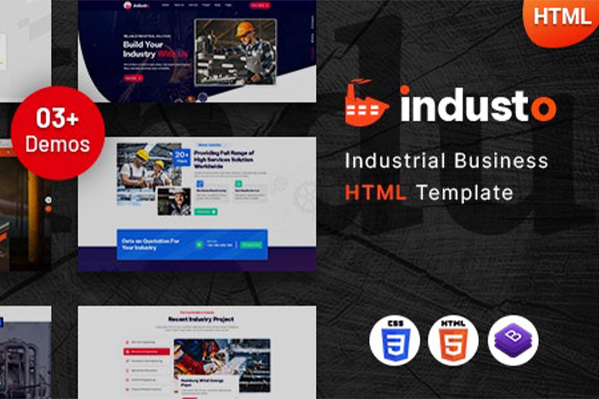 Industo - Template Website Modern untuk Industri dan Pabrik