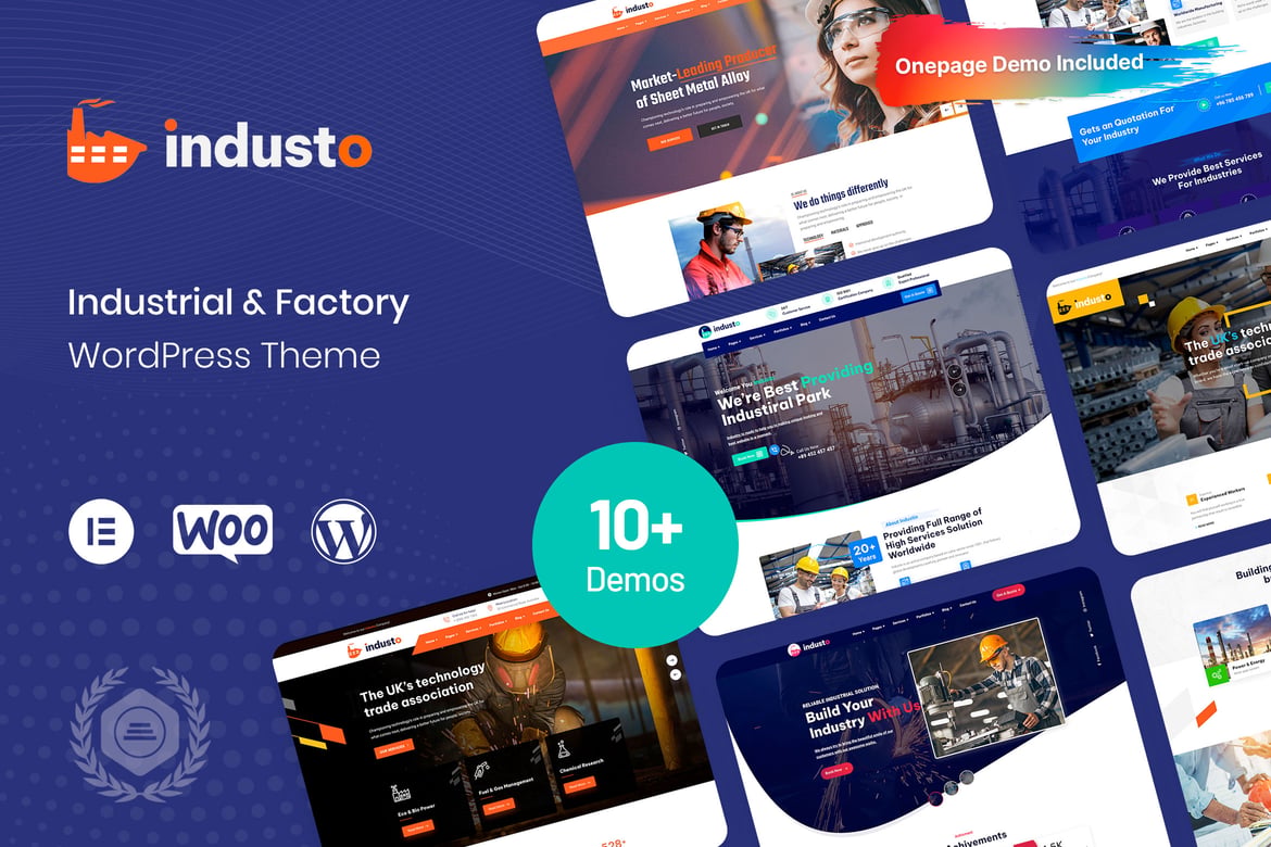 Industo - Tema WordPress Profesional untuk Industri dan Pabrik