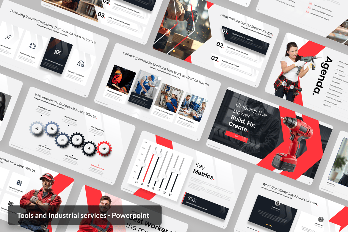 Template Powerpoint Profil Perusahaan Industrial & Engineering yang Menarik