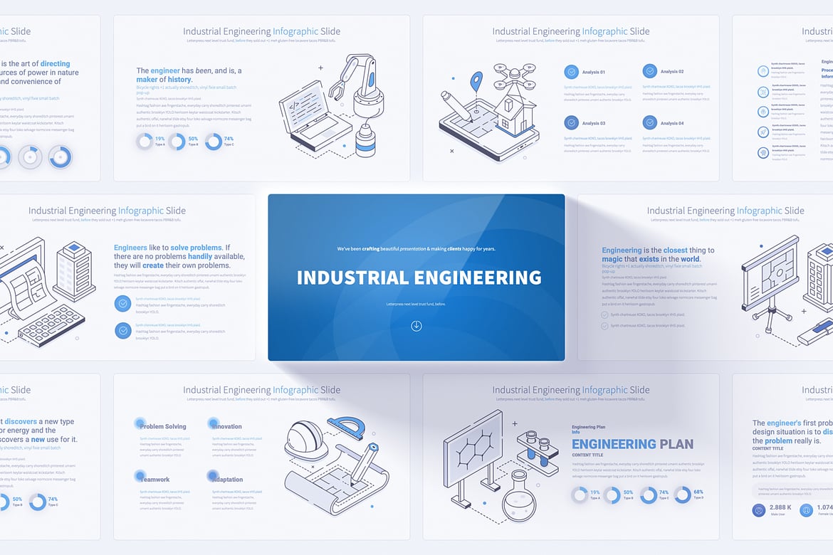 Template PowerPoint Teknik Industri yang Menarik dan Profesional