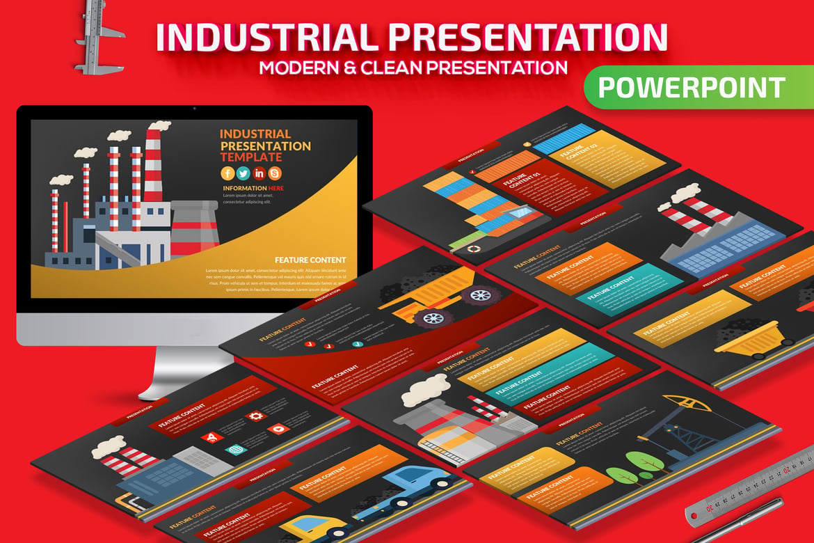 Template Presentasi Powerpoint Industri yang Menarik dan Profesional