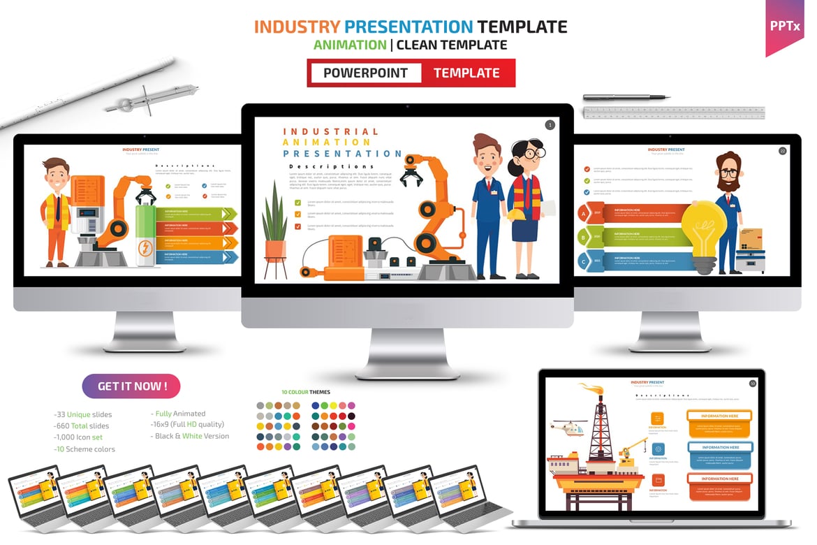 Template Powerpoint Industri yang Menarik dan Profesional