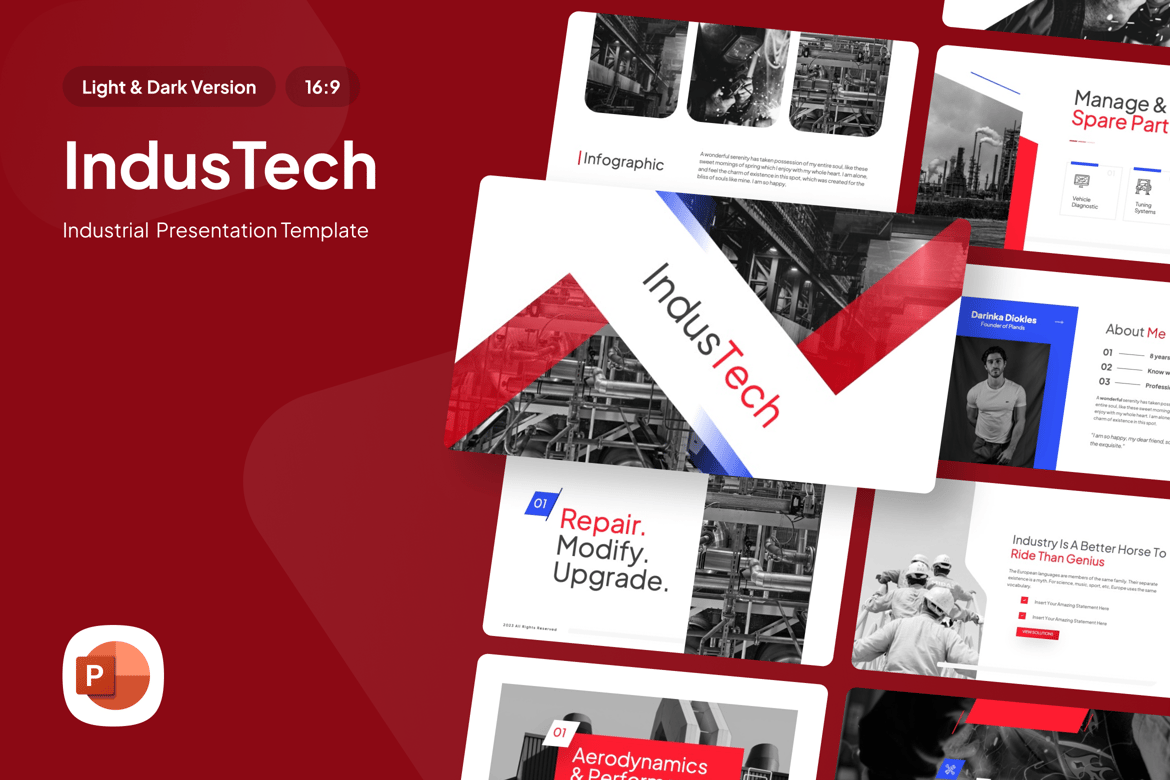 Template Presentasi Teknologi Industri - PowerPoint yang Menarik