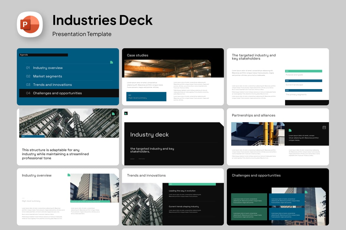 Template PowerPoint Industri yang Menarik dan Profesional