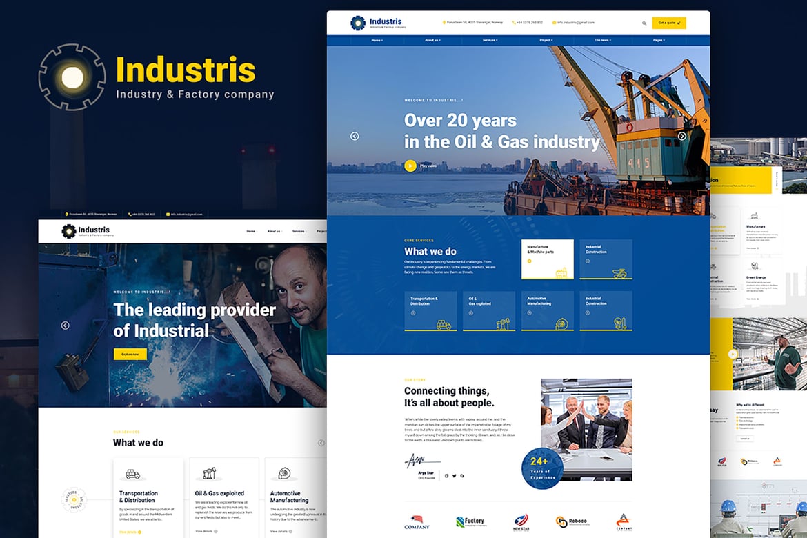 Template Website Industris | Solusi HTML5 untuk Industri dan Pabrik