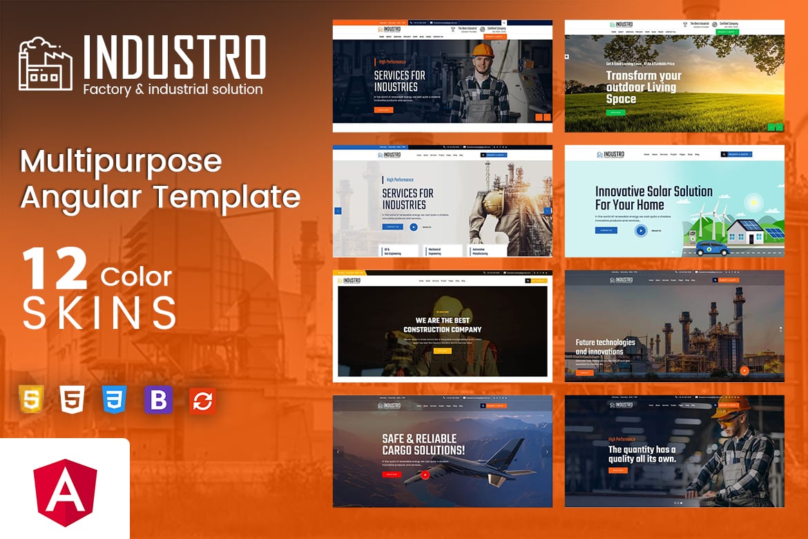 Industro - Template Website Angular untuk Industri dan Pabrik