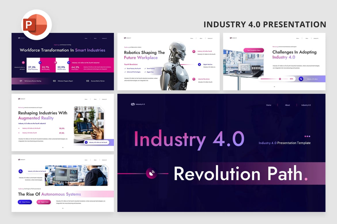 Template Presentasi PowerPoint Industry 4.0 untuk Perusahaan Teknologi