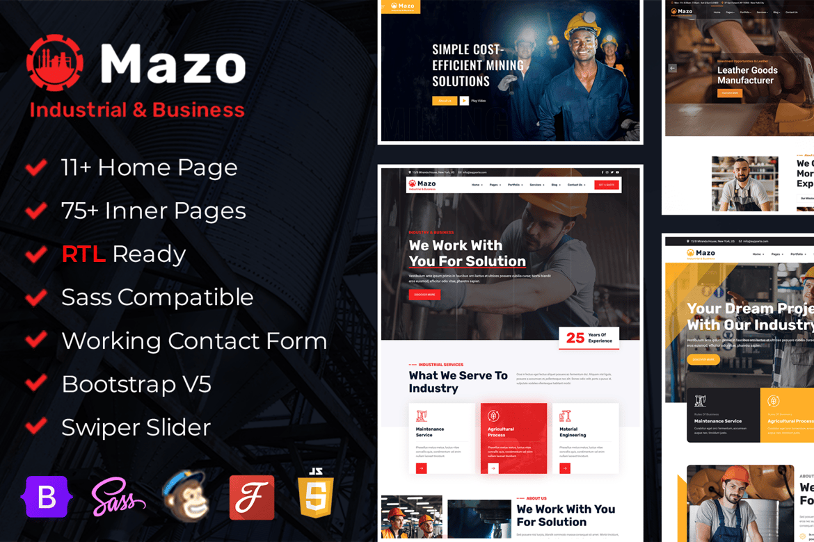 Template Website Industri & Pabrik Bootstrap 5 HTML + RTL